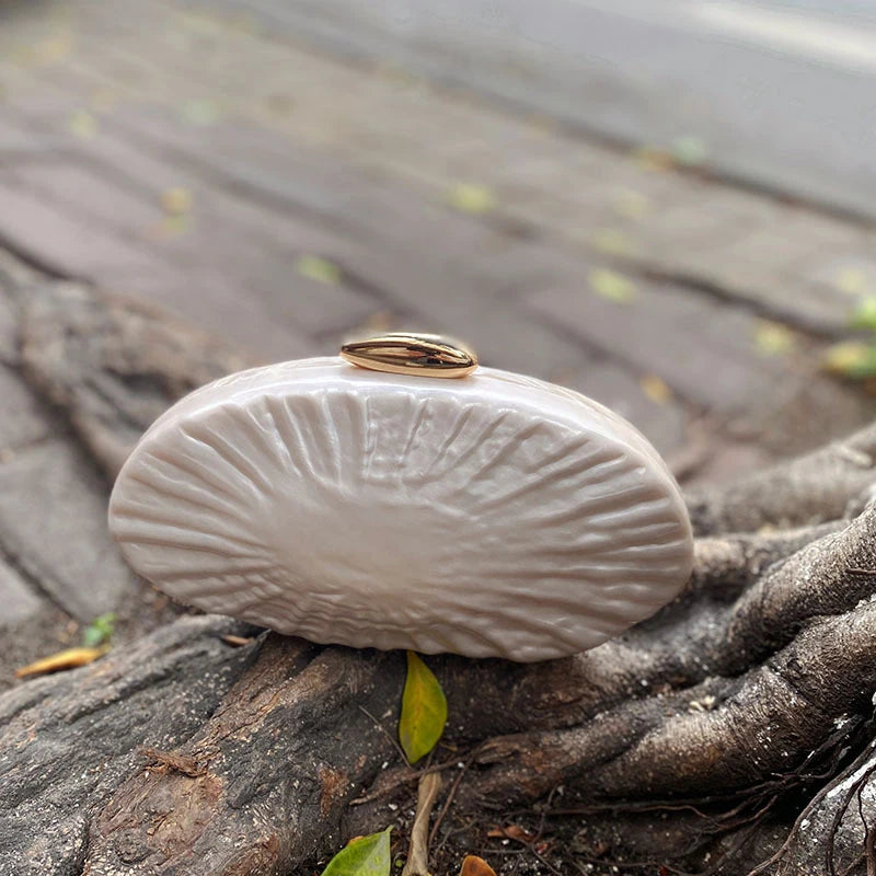 TPU Solid Knucklebox Clutch | Hard French Irregular Pattern Pearlescent Evening Bag