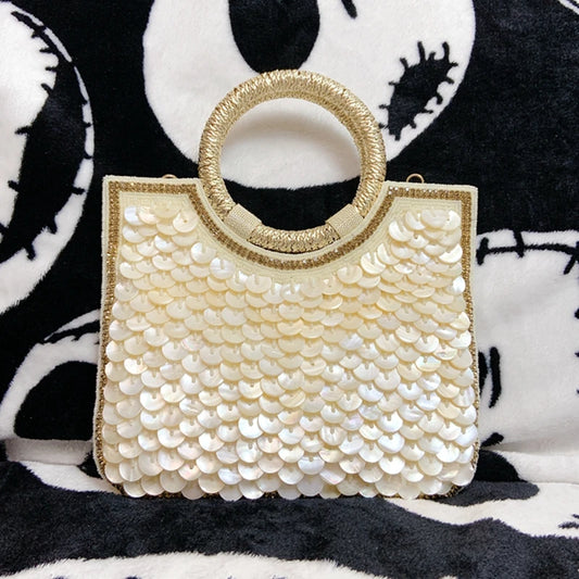 Indian Handmade Heavy Industry Bead Handbag | Embroidered Rhinestone Pearl Diagonal Tote & Women's Wedding Party Bag