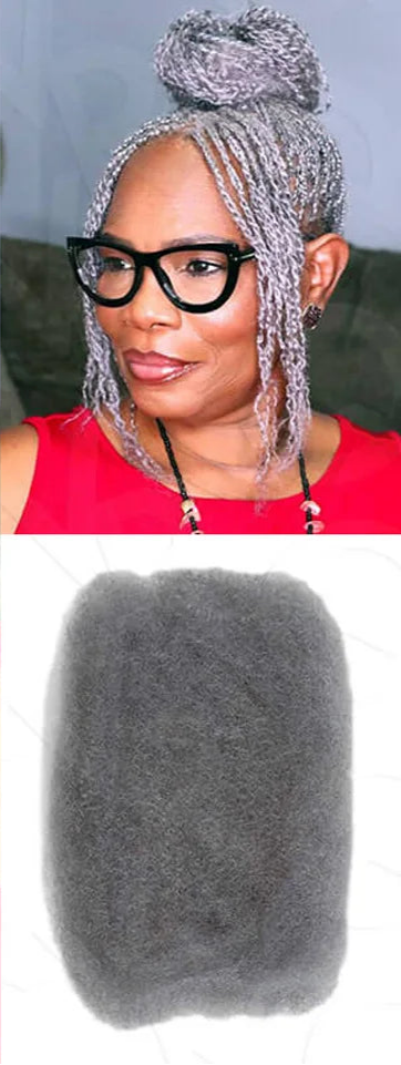 Remy Afro Kinky Bulk Human Hair for Braiding | No Attachment DIY Mini Twists & Braids (Brazilian, 1Pc) Luxegan