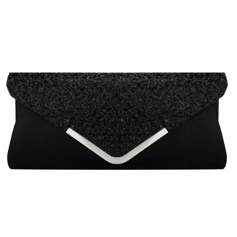PU Leather Sequined Envelope Clutch | Royal Blue Luxury Designer Evening Bag Luxegan