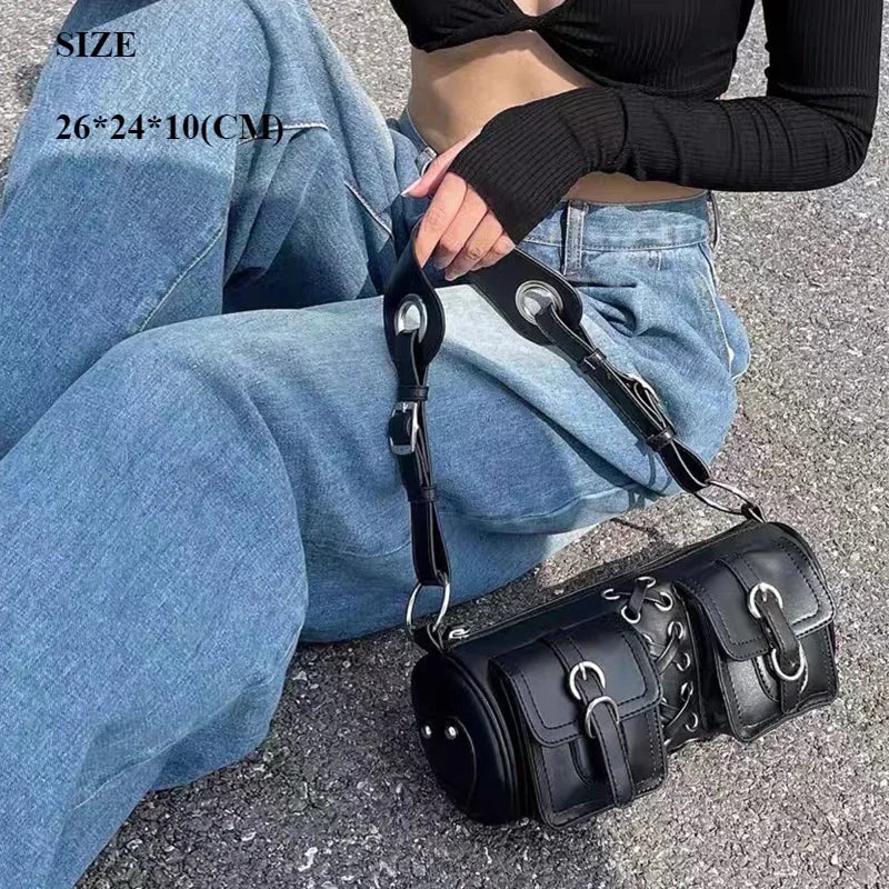 Fashion Trend New Design Chains Crossbody Shoulder Bags | Harajuku Y2k PU Individuality Ladies Bags Luxegan