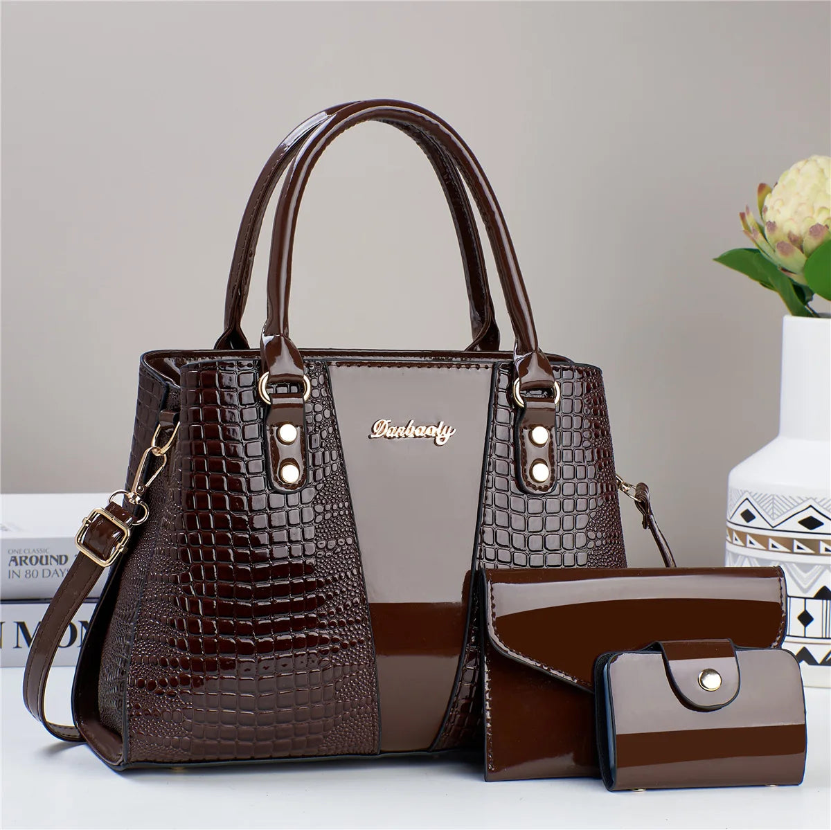 3-Piece Set Casual Tote Bags | Large Capacity Shoulder Bag & Fashion Messenger Bags Luxegan