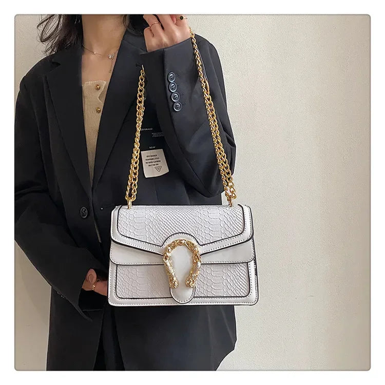 Gold Chain Crossbody Bag | Women's Fashion & Stylish Small Square Bag Luxegan