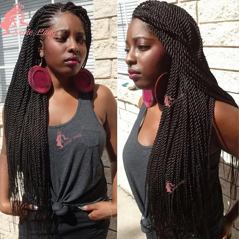 26-40 Inch Goddess Senegalese Twist Knotless Wig | Full Lace