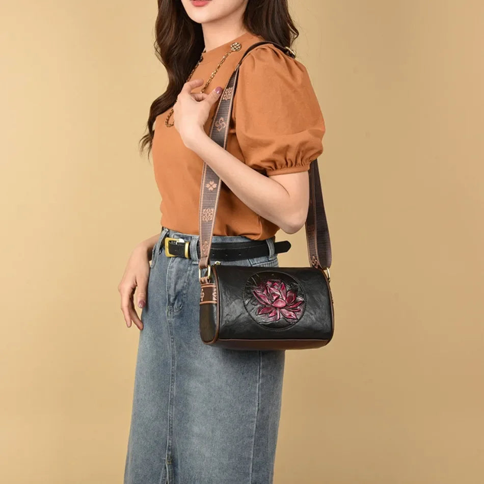 Genuine Soft PU Leather Handbags for Women | Vintage Shoulder Tote Bag & Large Capacity Purse