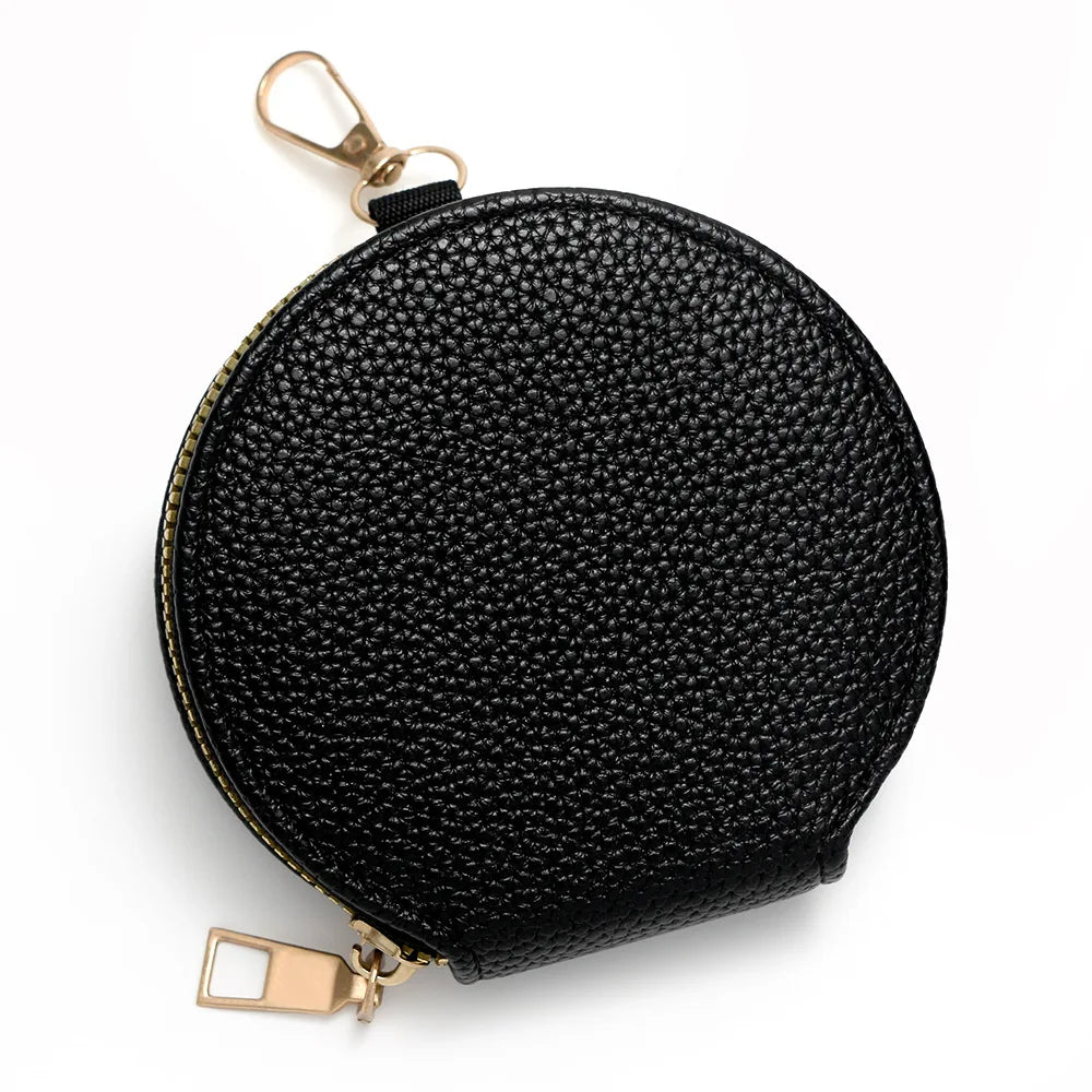Fashion Candy Color Circular Zipper Coin Purse | Small PU Wallet, Headphone & Key Bag, Student Card Holder (Unisex) Luxegan