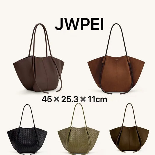 Architectural Wing Design Faux Suede Casual Tote | Sophisticated "Convertible Silhouette" | Premium Soft PU Leather Handheld & Shoulder Bag for Women | Famous Brand Commute Essential for Spacious Everyday Elegance Luxegan