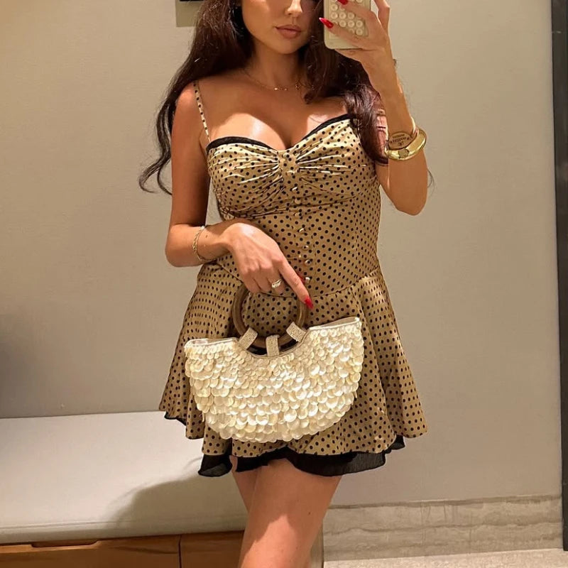 Small Shell Evening Bags for Women | Luxury Designer Handbag Purses & New Canvas Inlaid Acrylic Wooden Handle Chain Shoulder Bag Luxegab