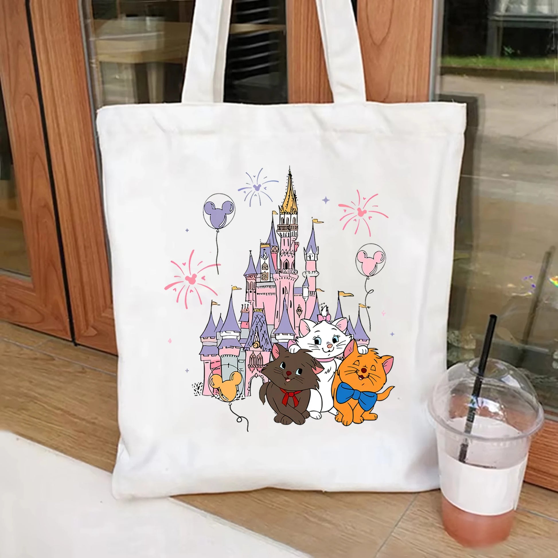 Disney The Aristocats Marie Cat Women's Shoulder Bag | Cute Cat Reusable Shopping Bag (Large Capacity Portable Travel Tote) Luxegan