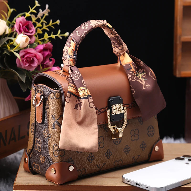 New Autumn/Winter Luxury Designer Handbag | Fashionable High-End Shoulder & Crossbody Bag | PVC Letter Pattern Satchel with Double Security Closure Luxegan