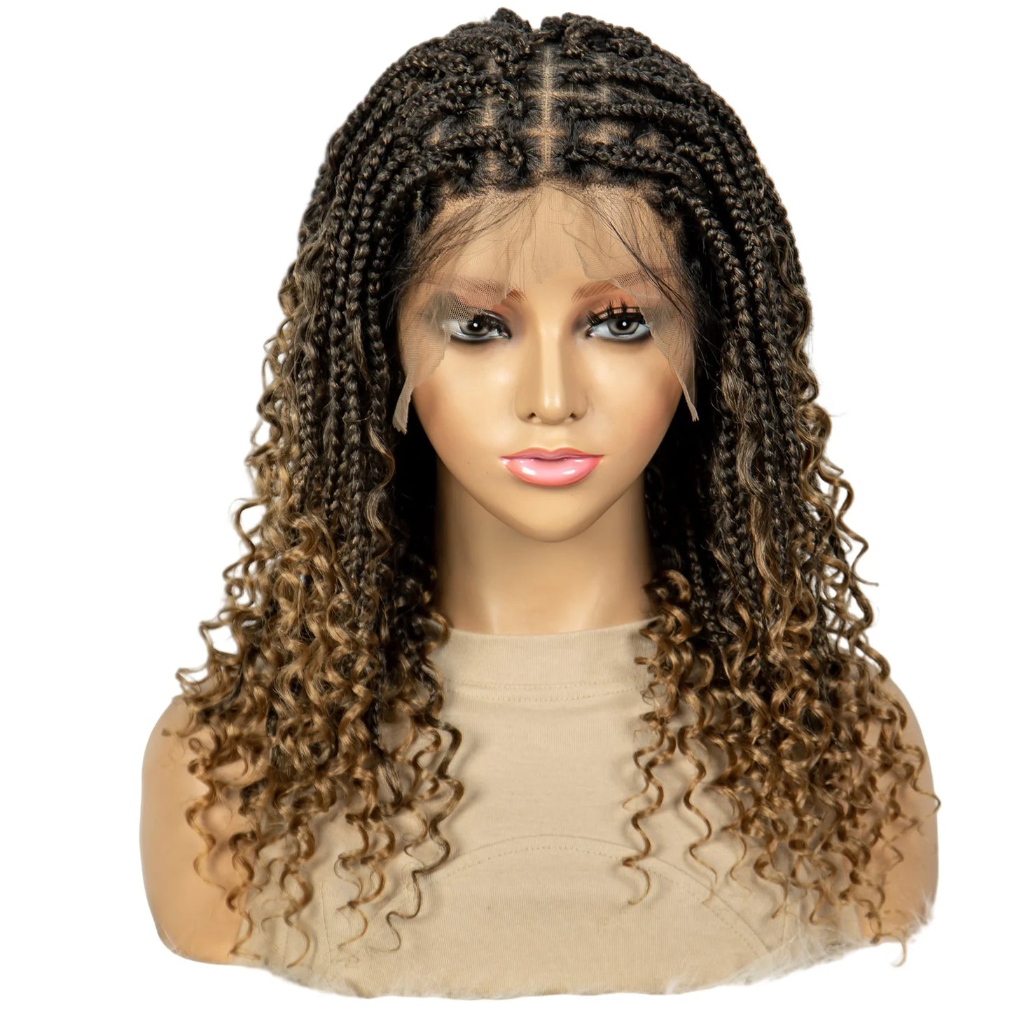 Bohemian Knotless Box Braids Wig | Goddess Locs with Curly Ends Luxegan
