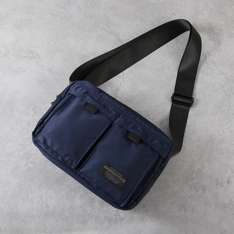 Japanese Style Men's Square Messenger Bag | Multi-Pocket Daily Commute Crossbody | Oxford Fabric 11-inch Tablet Bag | Street Tide Casual Travel Shoulder Bag (Model 6139) Luxegan