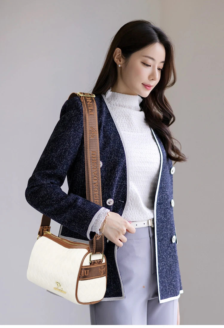 Soft PU Leather Baguette Bag | Solid Zipper Shoulder & Crossbody Bag Luxegan
