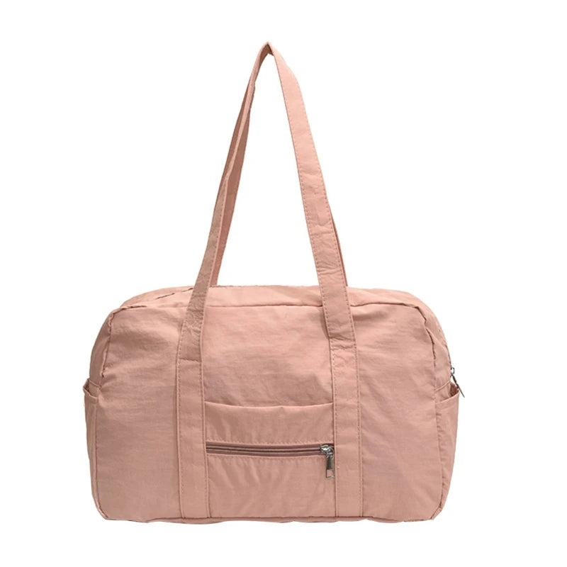 Nylon Solid Bucket Bag | Soft Practical Large Storage Underarm Crossbody Bag Luxegan