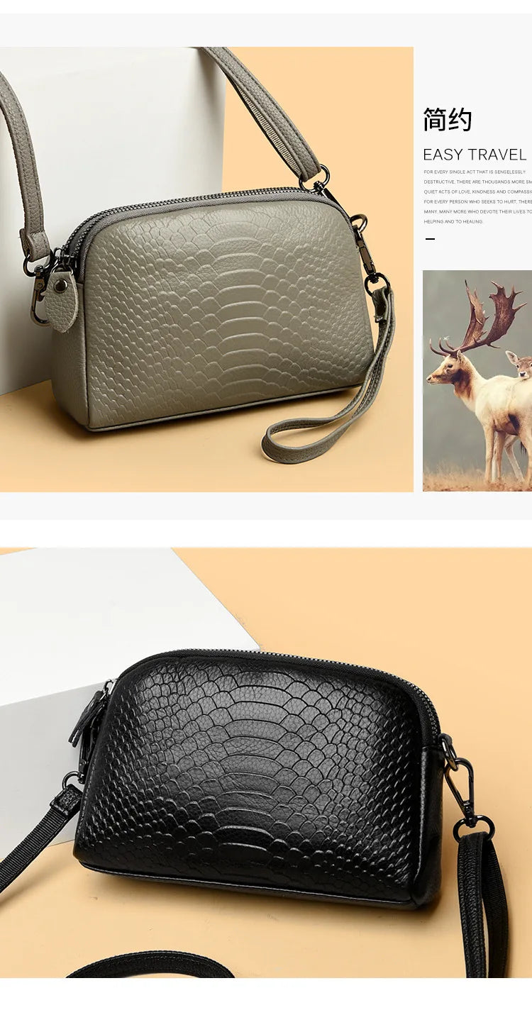 Cross Border Women's Crossbody Small Bag | New Fashion Genuine Cow Leather Single Shoulder Handbag (Trendy Messenger Bag) Luxegan