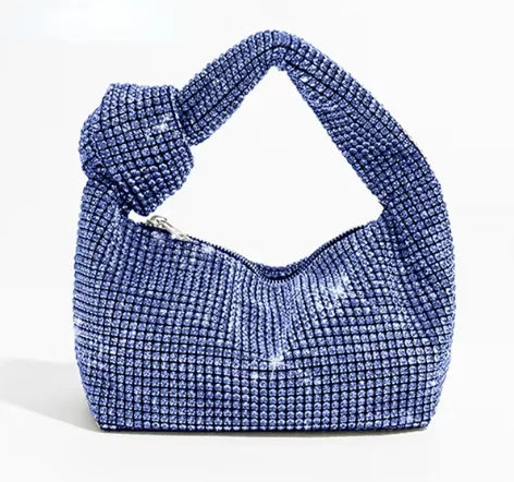 Handle Rhinestones Knot Evening Bag | Crystal Top Handle Bag & Luxury Designer Tote Luxegan