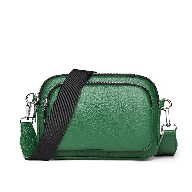 100% Genuine Leather Handbag | Soft Rectangle Crossbody Purse Luxegan