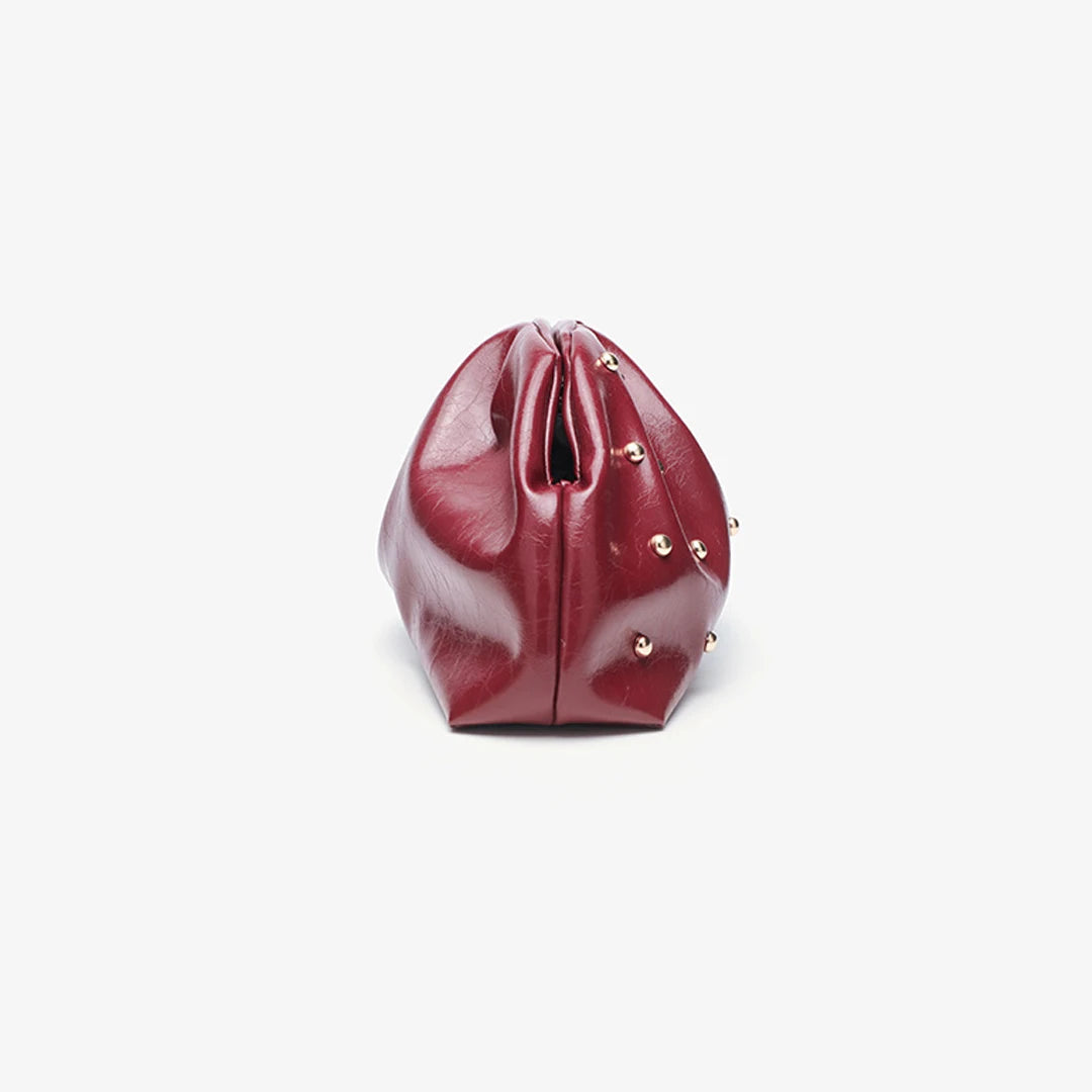 New Women's Zipper Handbag | Fashion Simple Multifunctional Clasp Bag | Mushroom Nail Large Capacity Folded Cloud Dinner Bag Luxegan