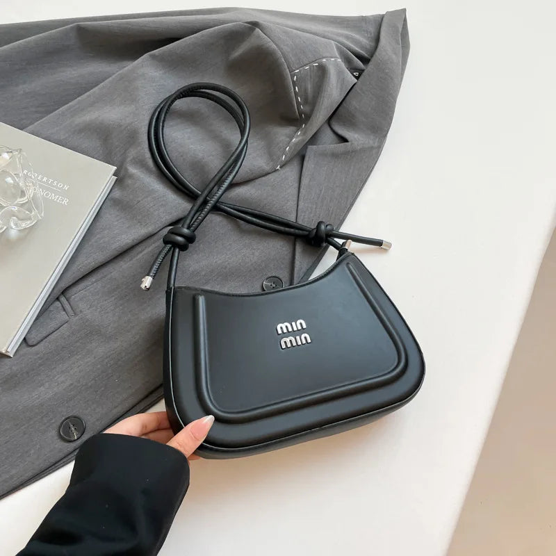 Style Fashion Niche Women's Crescent Bag | High-End Multifunctional Shoulder Bag | New Autumn PU Leather Crossbody & Square Handbag Luxegan