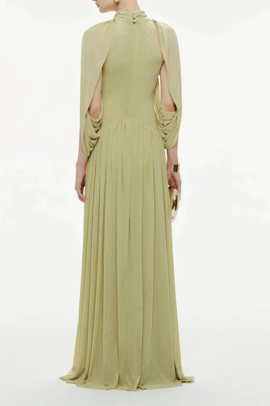 Solid V-Neck Sleeveless Hollow-Out Slim Fit Sheath Midi Dress – Natural Waist, Medium Stretch, Spring/Autumn Luxegan