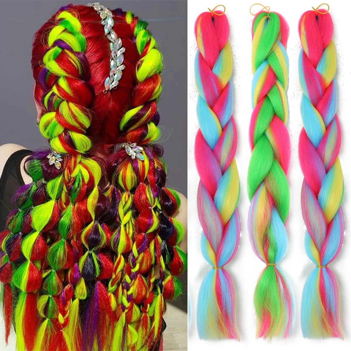 24 Inch Synthetic Yaki Kanekalon Braiding Hair – Kinky Straight | Ombre Piano Colors | Jumbo Braid - view 16