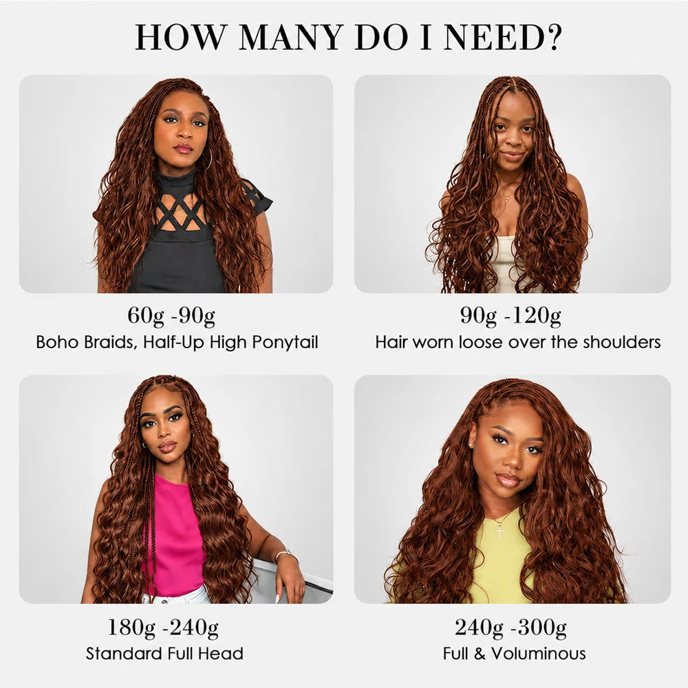 Feather Brown Body Wave Human Hair Crochet Extensions | 16–24 Inch Luxegan