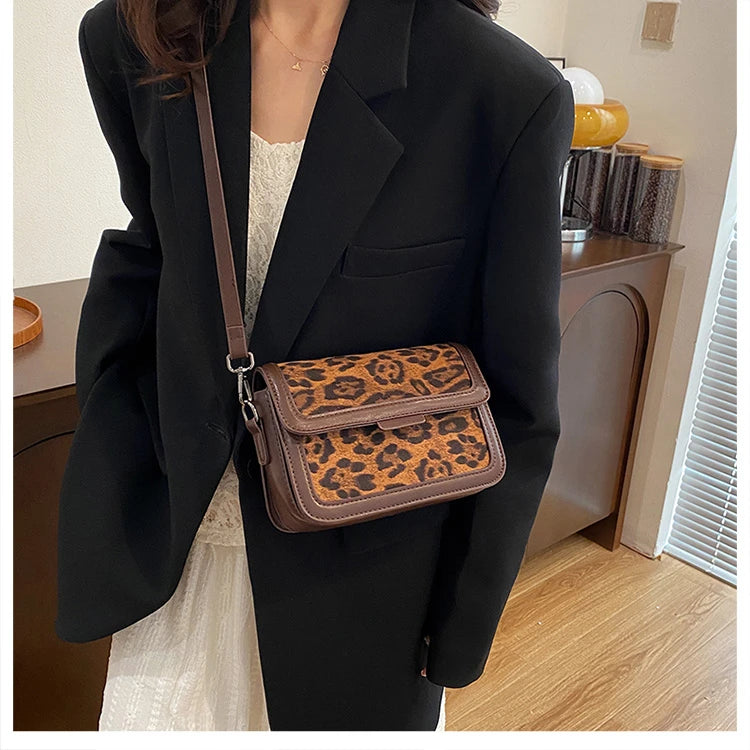 Leopard Print Mini Square Bag | Fashion Crossbody Shoulder Purse Luxegan
