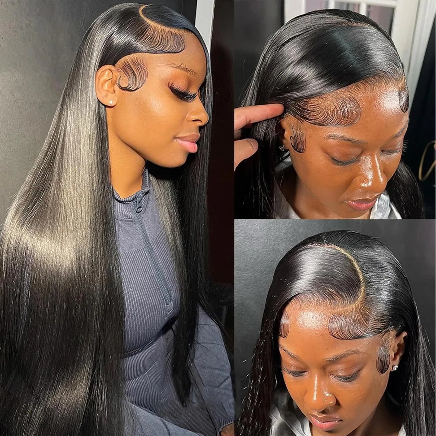 Glueless Wigs HD Human Hair Lace Frontal Wig Ready To Wear Bone Straight 13x4 Full Lace Front Human Hair Multi Parting Cleanranc