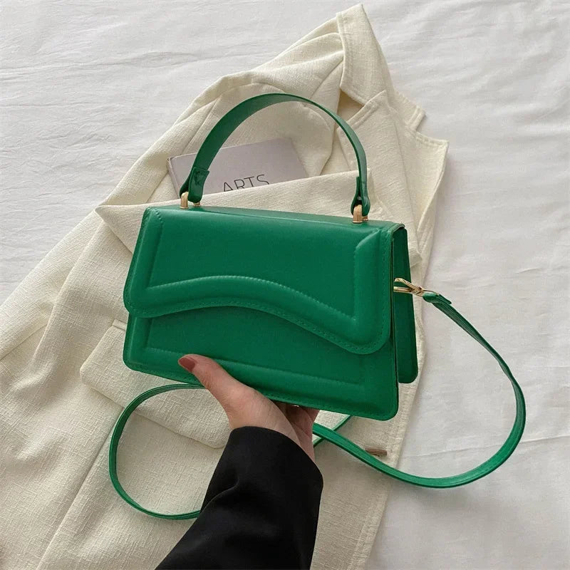 High-Quality PU Leather Handbag Purse | Sophisticated Solid Color Shoulder Bag | Elegant Lady Messenger & Small Tote | Fashion-Forward Square Crossbody for Women and Girls Luxegan