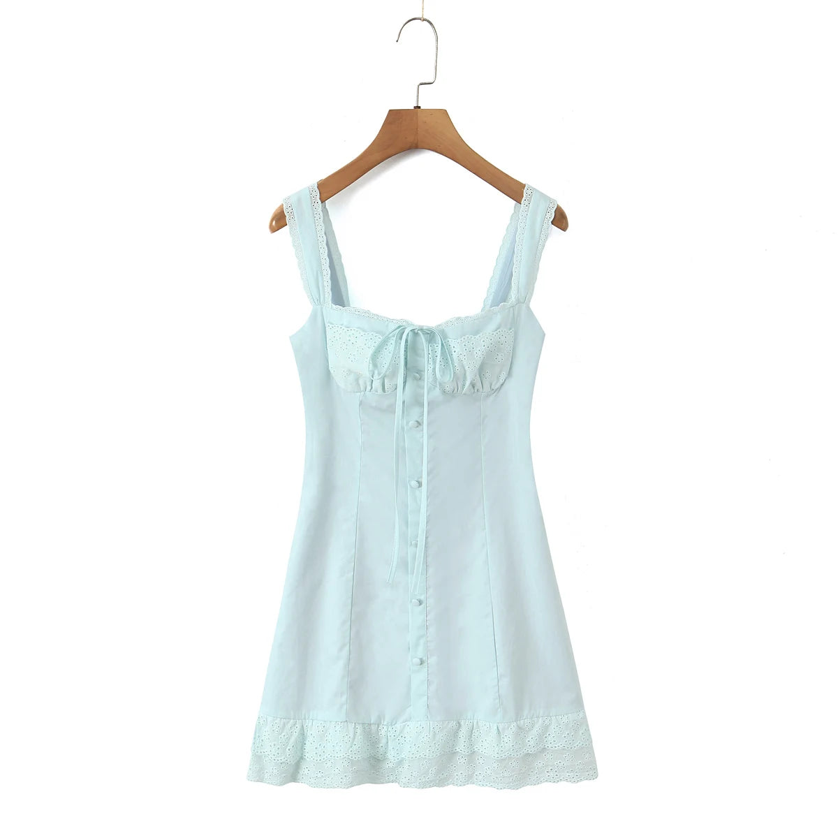 3 Colors Red Spliced Lace Ruched Chest Corset Style Sling Dress Women Cross Lacing Up Back Wood Ears Hem Tank Dresses Vestidos