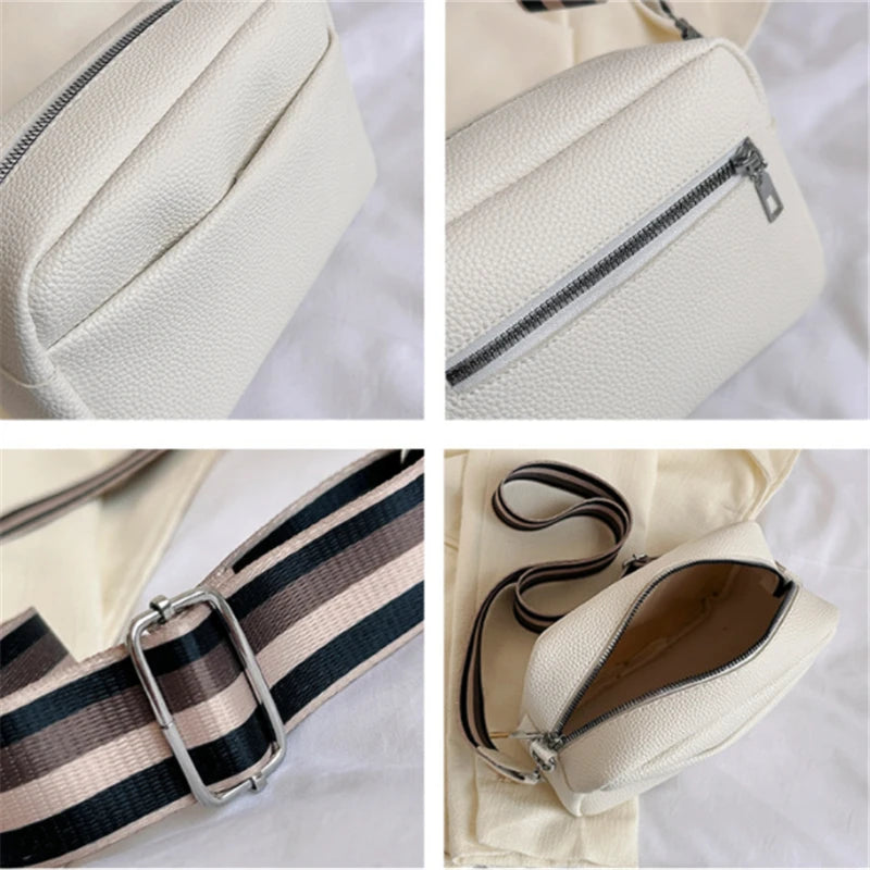 Wide Strap Women's Crossbody Bag | Solid Ladies Handbags & Luxury Square Shoulder Sling Luxegan