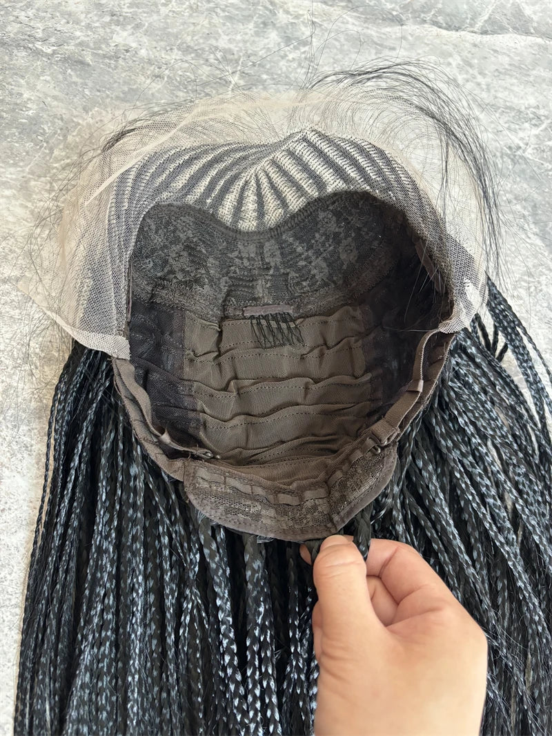 28 Inch Cornrow Box Braids Wig | Lace Frontal | Baby Hair