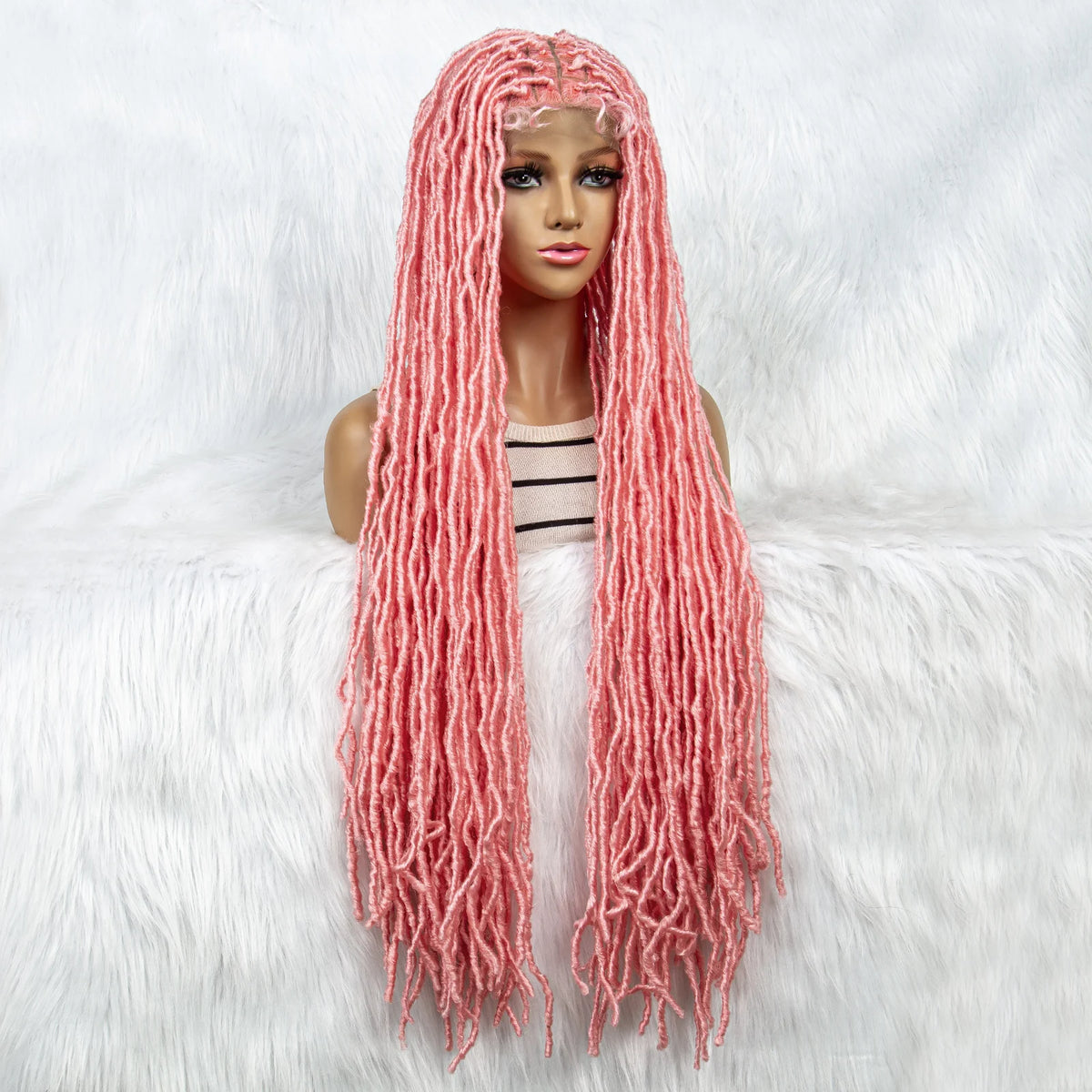 Pink & Blue Braided Wig | Full Lace Butterfly Locs & Dreadlocks