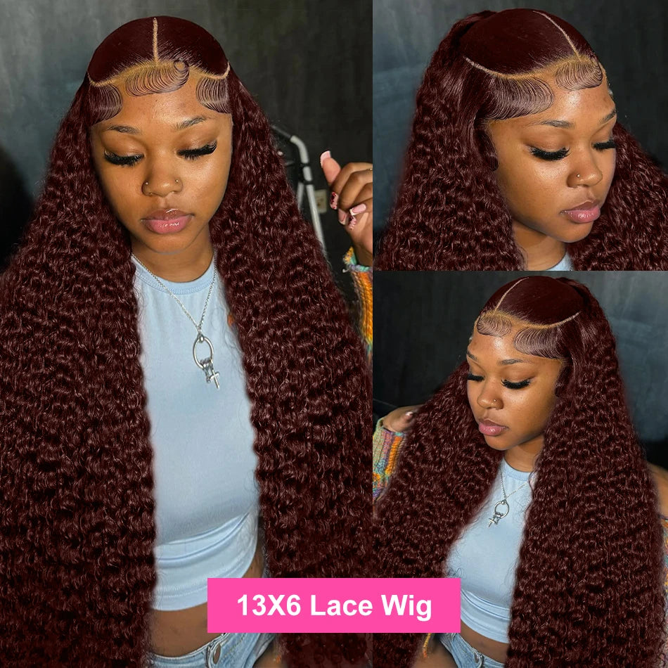 24-Inch Deep Curly Chocolate Brown HD Lace Wig | Sophisticated 13x6 & 13x4 Transparent Frontal | Elegant "Brazilian Remy" 4# Colored Silhouette | "Dignified" Water Wave Human Hair for Radiant Versatile Styling Luxegan