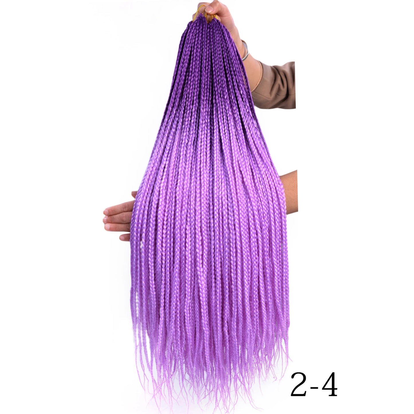 24-Inch Long Ombre Box Braids Crochet Hair - Pre-Looped Synthetic Braiding Hair Extensions - High Temperature Fiber 22 Strands/Pack Piano Color Crochet Braids for Women & Girls (27 Colors Available)