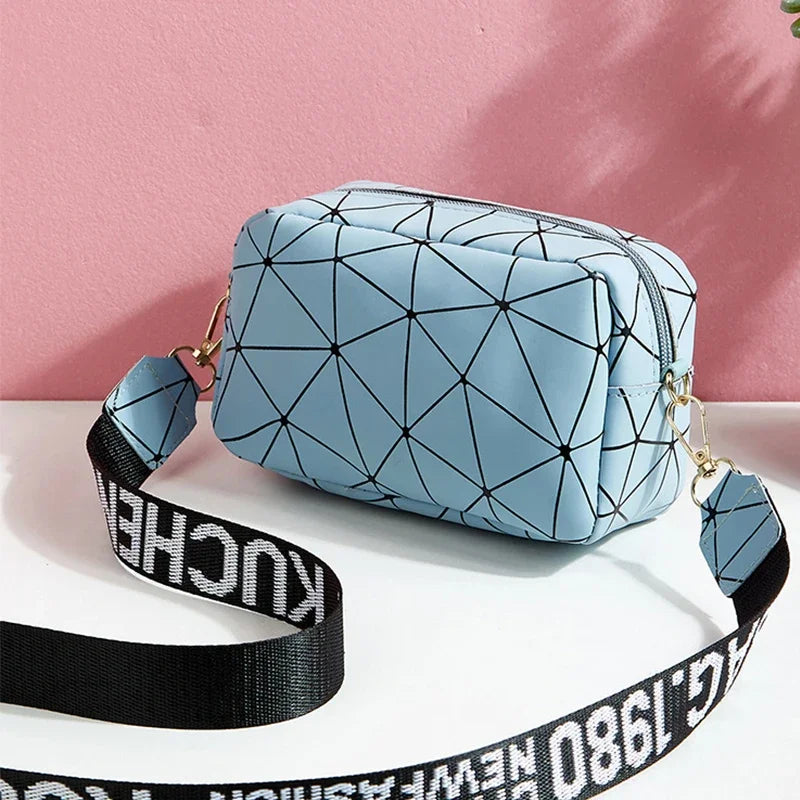 Fashion Laser Shoulder Square Bag | PU Leather Crossbody Bag, Messenger Bag & Small Trendy Satchel Luxegan