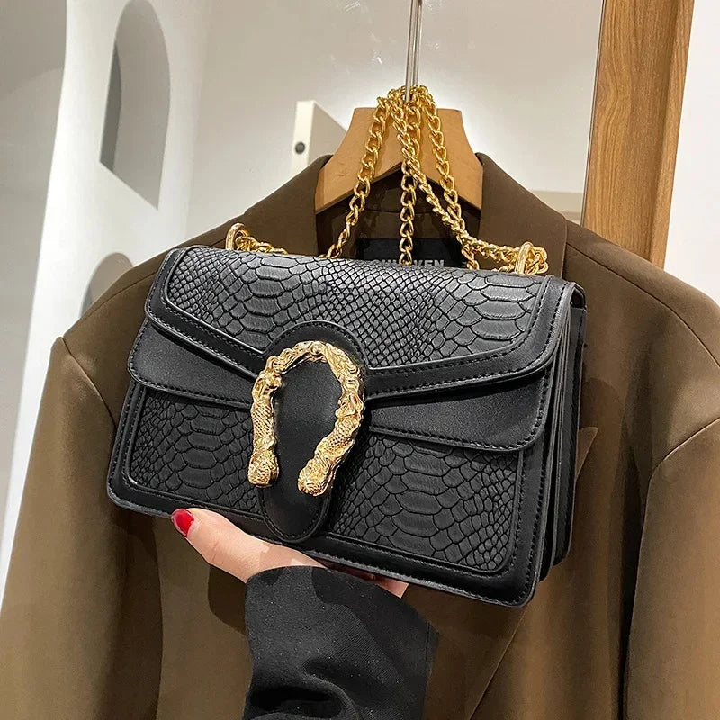 Gold Chain Crossbody Bag | Women's Fashion & Stylish Small Square Bag Luxegan