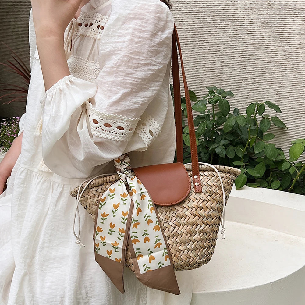 Women's Straw Woven Handbag | Summer Beach Casual Tote Bag & Large Capacity Clutch Luxegan