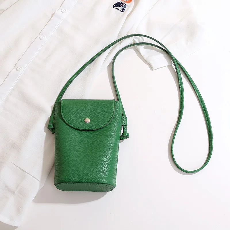 New PU Leather Mobile Phone Bag Women's | Small Flap Shoulder Crossbody Bag | Daily Hasp Purse Casual Outdoor Travel Key Wallet Sac Luxegan