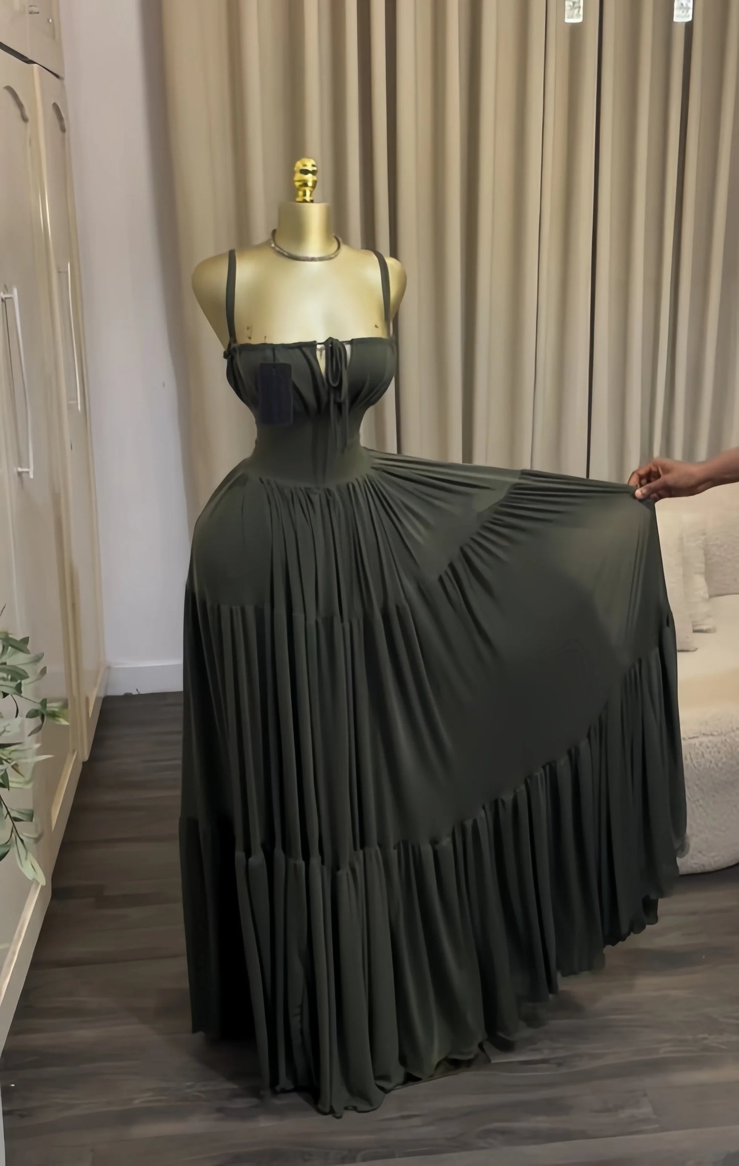 CM.YAYA 2026 Summer Women Halter Sleeveless Strapless Long Maxi Dress Slim Evening Birthday Beach Sexy Vacation Party Dresses