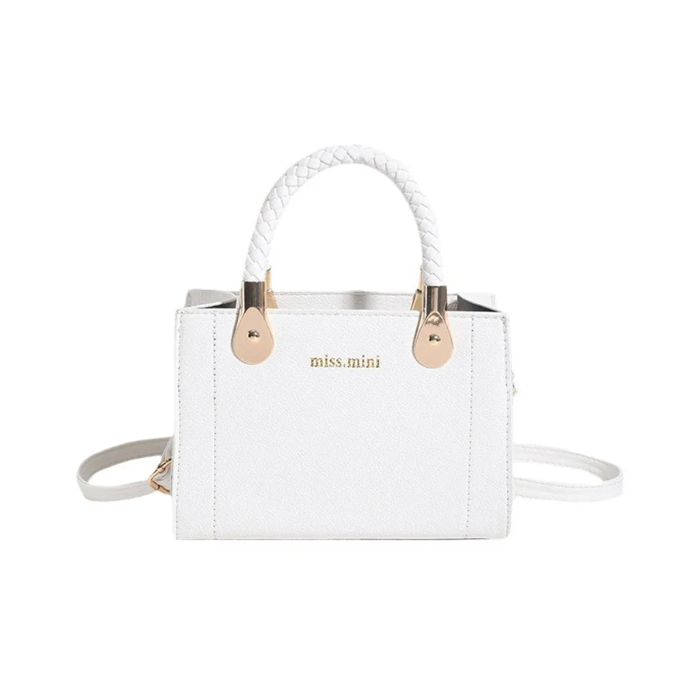 Light Luxury PU Leather Shoulder Bag | Korean Style Ladies' Mini Crossbody | Large Capacity Small Square Handbag | Trendy Polyester Tote Bag for Women and Girls Luxegan