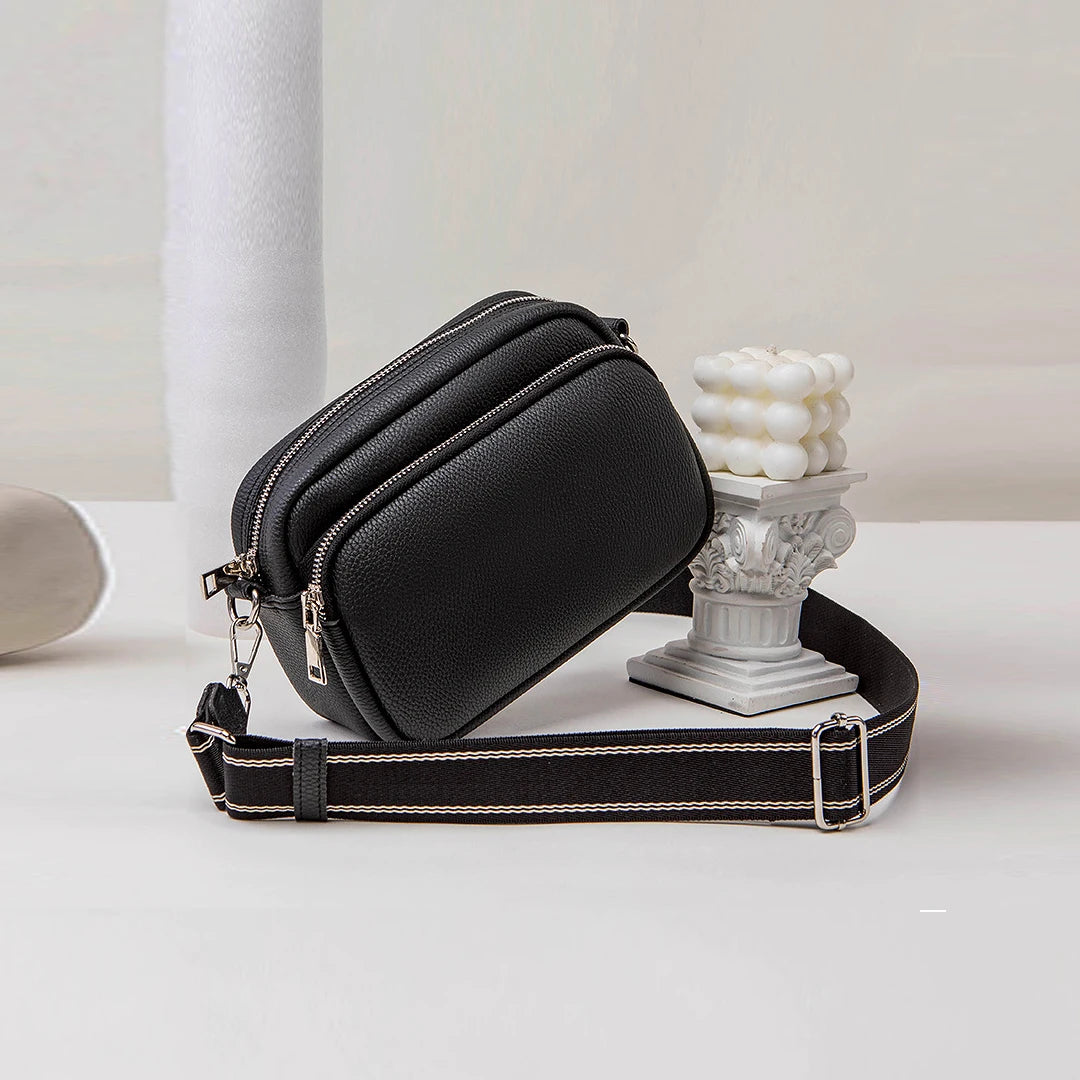 Lychee Pattern Small Square Crossbody | Comfortable Wide-Strap Purse Luxegan