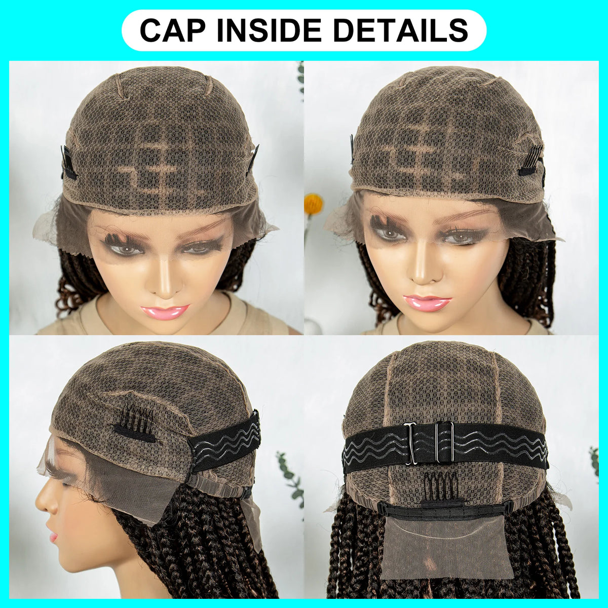 16 Inch Boho Knotless Box Braided Wig | Full Lace | Curly Ends