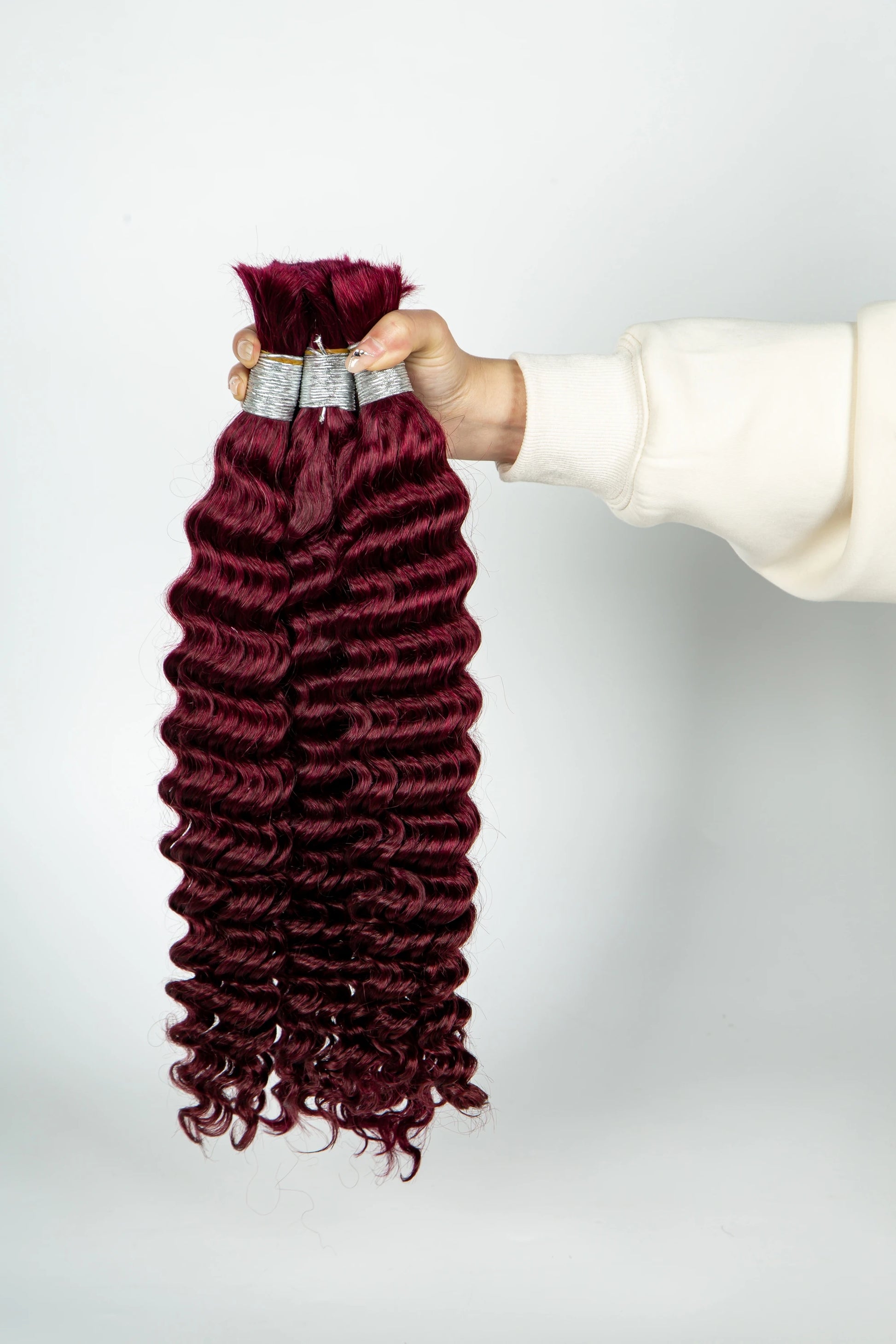 Deep Wave Human Hair Bulk for Boho Braids | No Weft Braiding Hair | 16-24in - view 7