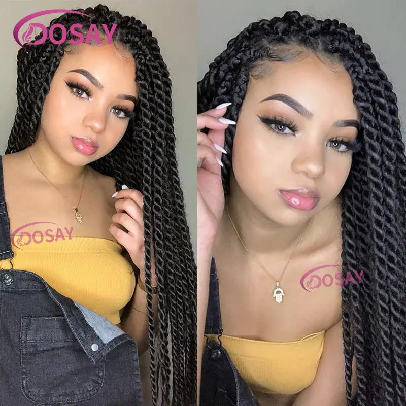 26-36 Inch Senegalese Twist Knotless Wig | Full Lace | Faux Locs