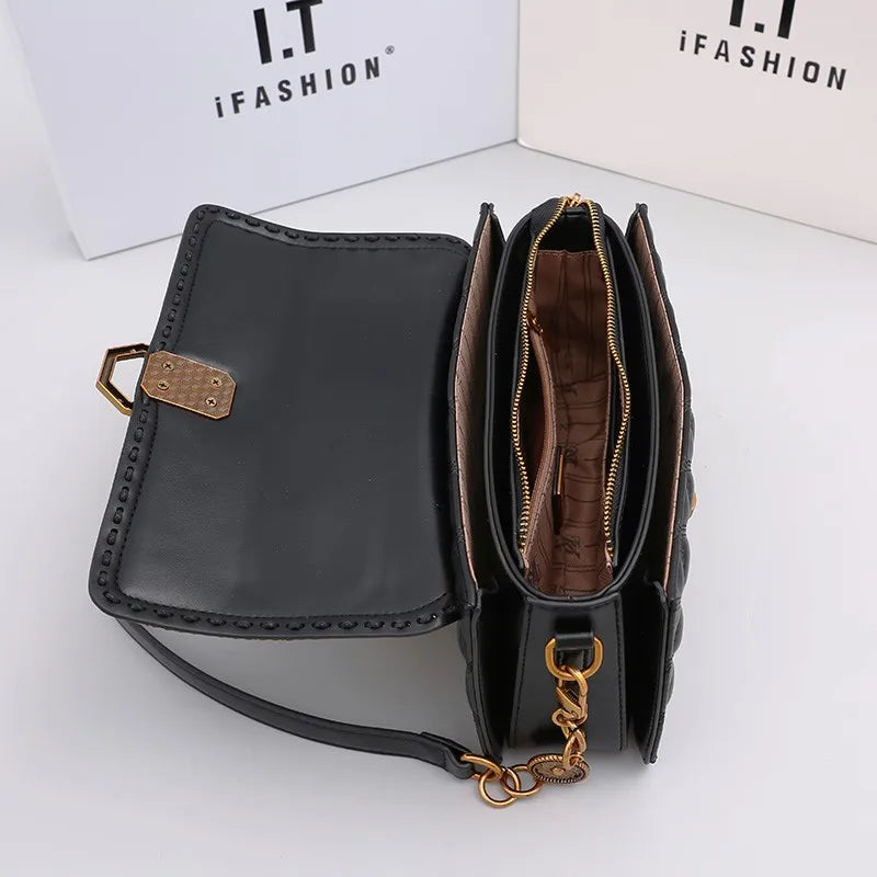 Ladies' Diamond Grid Handbag | New Autumn & Winter High-End Small Square Bag & Designer Crossbody Shoulder Bag Luxegan