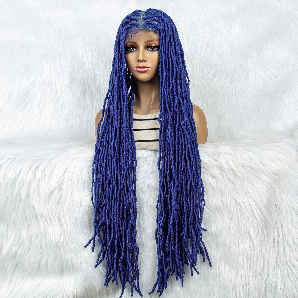 Pink & Blue Braided Wig | Full Lace Butterfly Locs & Dreadlocks