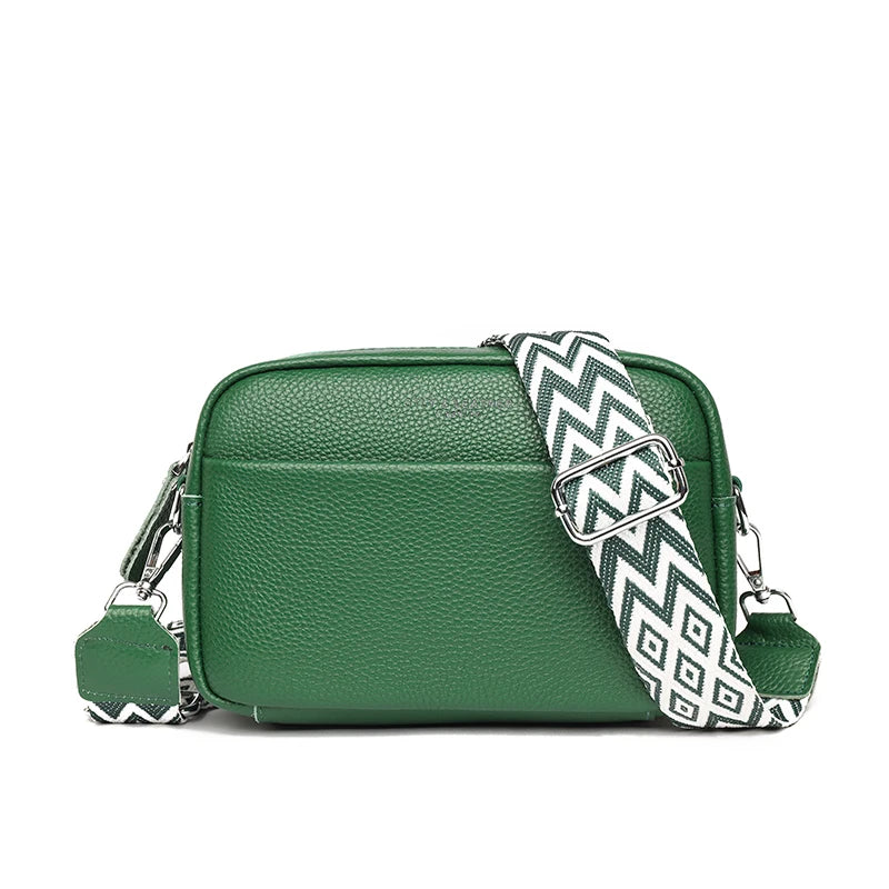 High Quality Genuine Leather Women's Crossbody & Shoulder Bag | Luxury Solid Color Cow Leather Handbag (Female Messenger Tote Sac) Luxegan