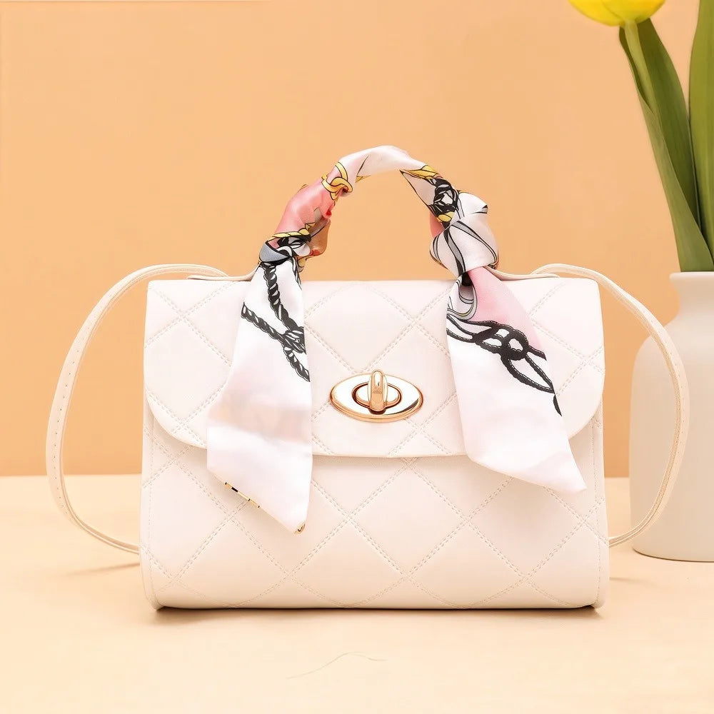 Fashion Handbag Embossed Women's Handbag | Diamond Grid Solid Color Small Square Bag | Elegant Grid Quilted Crossbody Bag Luxegan