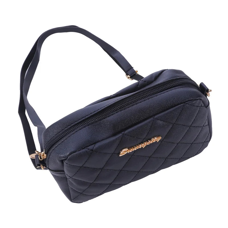 Women's Square Single Shoulder Bag | Solid Color PU Handbag & Female Fashion All-match Messenger Bags (Casual Phone Bag) Luxegan